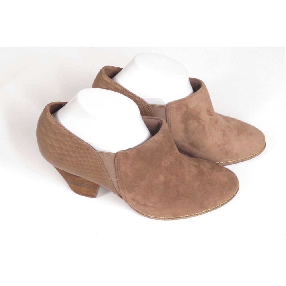 Dr. Scholl’s Charlie Heeled Brown Ankle Booties Memory Foam Cool Fit Women 10